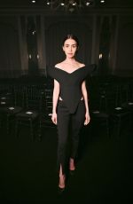 LILY COLLINS at Harris Reed A/W 