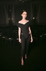 LILY COLLINS at Harris Reed A/W 