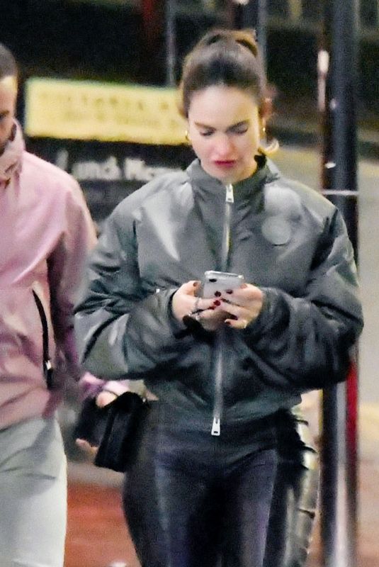 LILY JAMES Arrives at Alexandra Palace in London 02/07/2026
