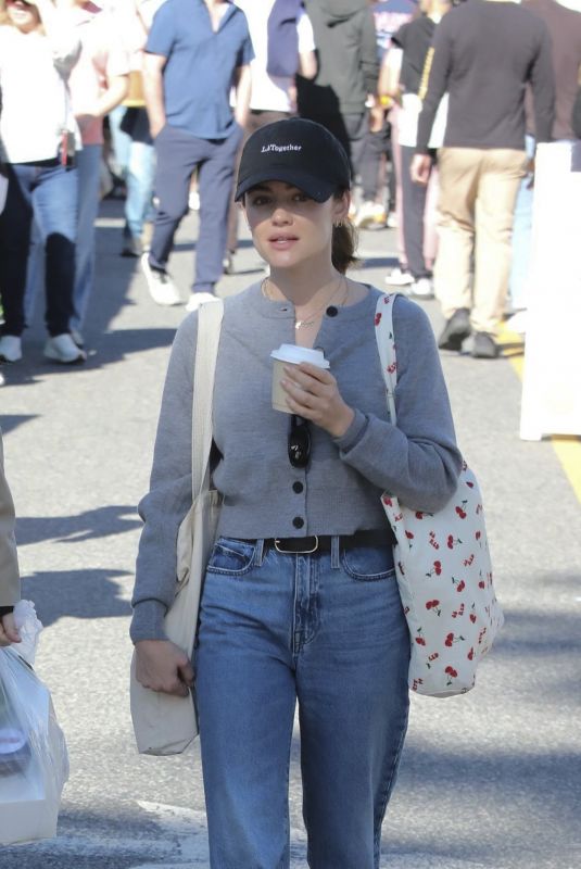 LUCY HALE Stops by Yala Coffee Before Heading to Studio City Farmers Market 02/22/2026