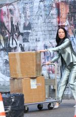 LUCY LIU on the Set of Superfakes on Location in Chinatown, Manhattan 02/04/2026