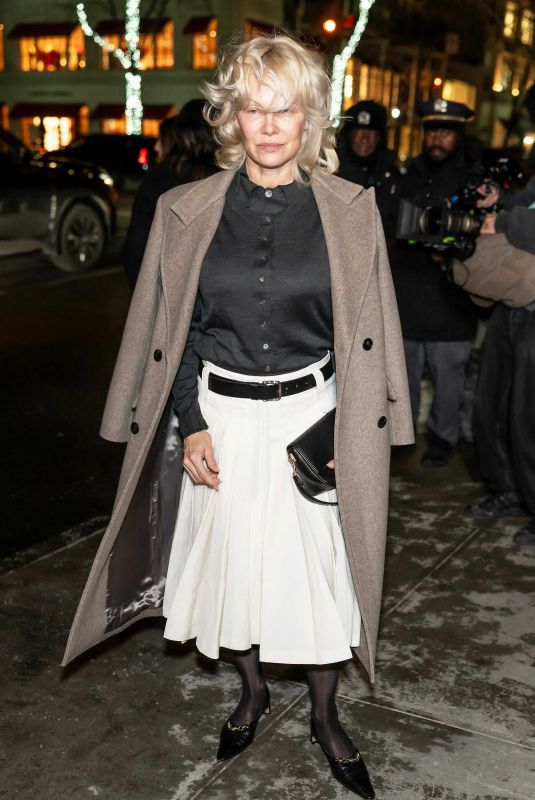 PAMELA ANDERSON at Tory Burch Show at NYFW in New York City 02/11/2026