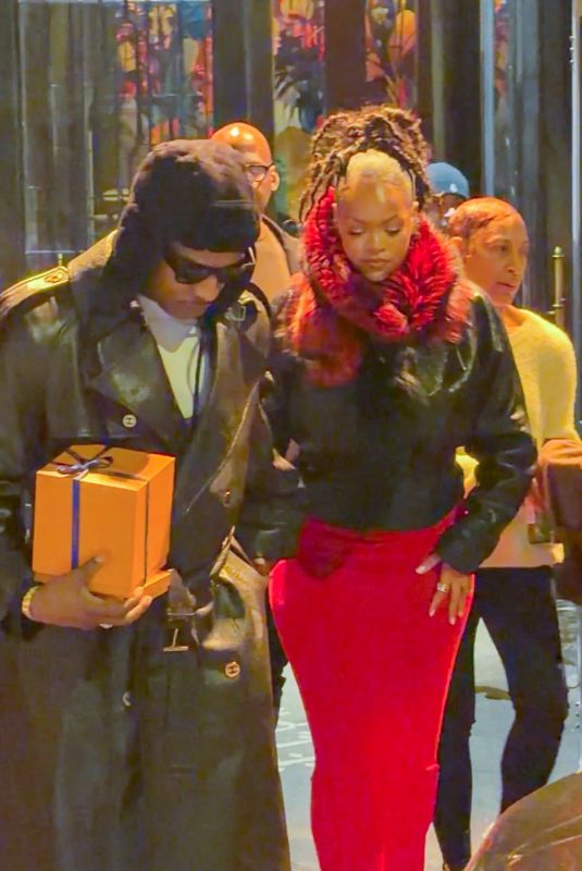 RIHANNA and A$AP Rocky Out for Valentine’s Day Dinner Date at Caviar Russe in New York City 02/14/2026