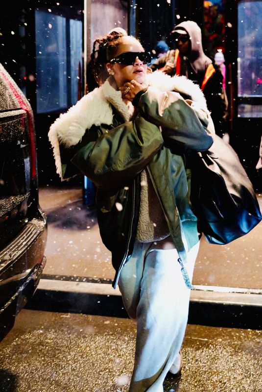 RIHANNA Leaves Four Seasons Downtown in New York City 02/15/2026