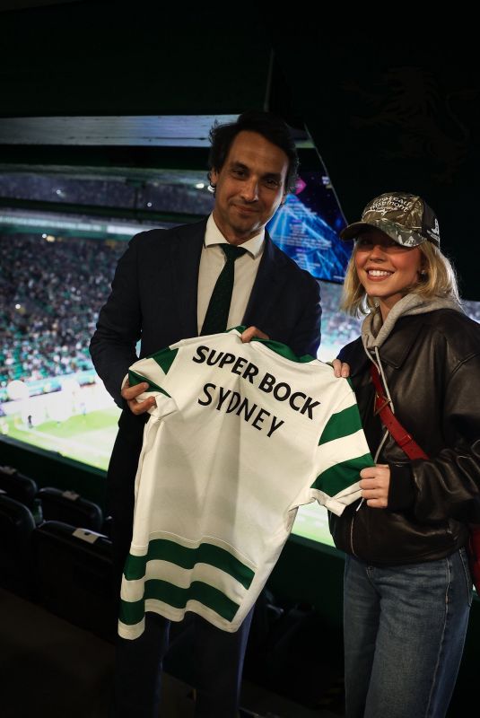 SYDNEY SWEENEY at Sporting CP vs GD Estoril Praia Game at Estadio Jose Alvalade in Lisbon 02/27/2026