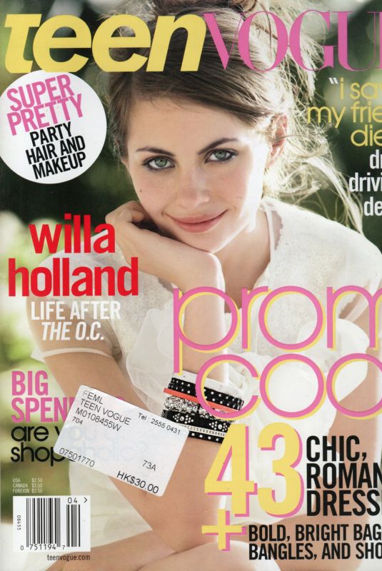 WILLA HOLLAND in Teen Vogue, April 2007