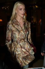 ANYA TAYLOR-JOY Leaves Le Bristol Hotel at Paris Fashion Week in Paris 03/04/2026