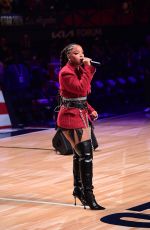 CHLOE BAILEY Performs National Anthem at NBA All-Star Friday in Los Angeles 02/13/2026