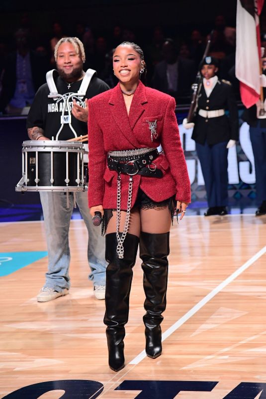 CHLOE BAILEY Performs National Anthem at NBA All-Star Friday in Los Angeles 02/13/2026