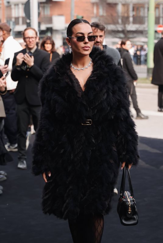 GEORGINA RODRIGUEZ Arrives at Gucci FW 2026 Show at Milan Fashion Week 02/27/2026
