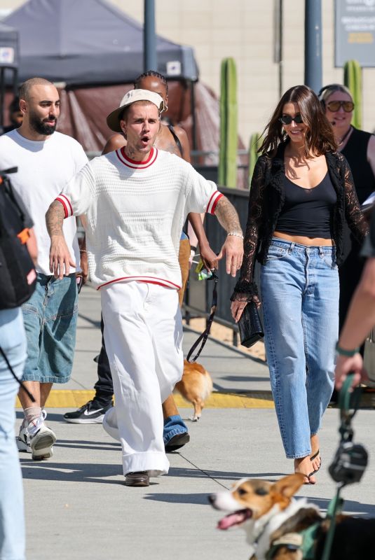 HAILEY and Justin BIEBER Leaves Fanatics Flag Football Classic in Los Angeles 03/21/2026