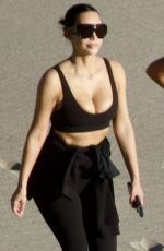 KIM KARDASHIAN Out at Beach with Trainer MELISSA ALCANTARA in Malibu 03/10/2026