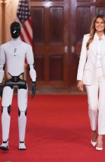 MELANIA TRUMP with a Humanoid Robot for a Summit at White House in Washington, DC 03/25/2026