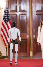 MELANIA TRUMP with a Humanoid Robot for a Summit at White House in Washington, DC 03/25/2026