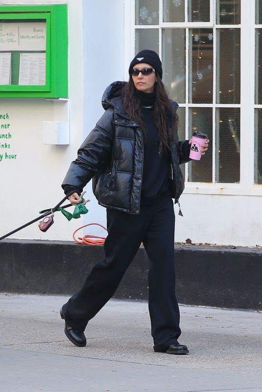 NINA DOBREV Out with Her Dog in New York City 03/18/2026