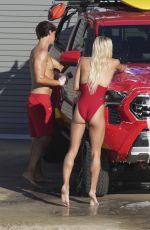 OLIVIA DUNNE in a Red Swimsuit Filming Baywatch in Malibu 03/19/2026