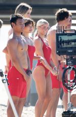 OLIVIA DUNNE in a Red Swimsuit Filming Scenes for Baywatch in Los Angeles 03/18/2026