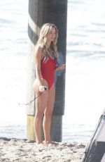 OLIVIA DUNNE in a Red Swimsuit Filming Scenes for Baywatch in Los Angeles 03/18/2026