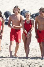 OLIVIA DUNNE in a Red Swimsuit Filming Scenes for Baywatch in Los Angeles 03/18/2026
