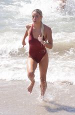 OLIVIA DUNNE in a Red Swimsuit Filming Scenes for Baywatch in Los Angeles 03/18/2026