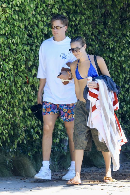 OLIVIA PONTON and Joe Burrow Arrives at a Pool Party in Los Angeles 03/29/2026