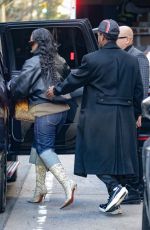 RIHANNA and A$AP Rocky Leaves a Building with Heavy Security in New York City 03/17/2026