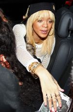 RIHANNA Greets and Chats with Fans as She Steps Out of Her London Hotel 02/24/2012