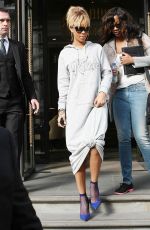 RIHANNA Leaves Her London Hotel 02/21/2012