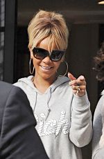 RIHANNA Leaves Her London Hotel 02/21/2012