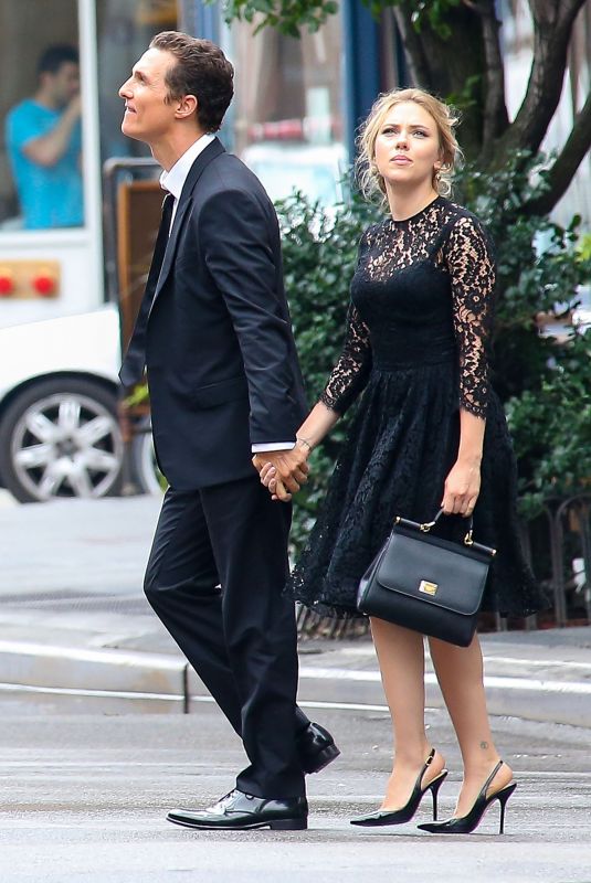 SCARLETT JOHANSSON and Matthew McConaughey on the Set of a Dolce & Gabbana Campaign in New York, July 2013