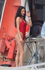 SHAY MITCHELL Filming Scenes for Baywatch Reboot at Redondo Beach 03/30/2026