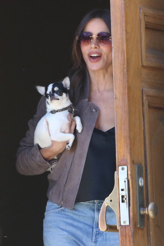 SOFIA VERGARA Out with Her Dog for AGT Set in Pasadena 03/14/2026