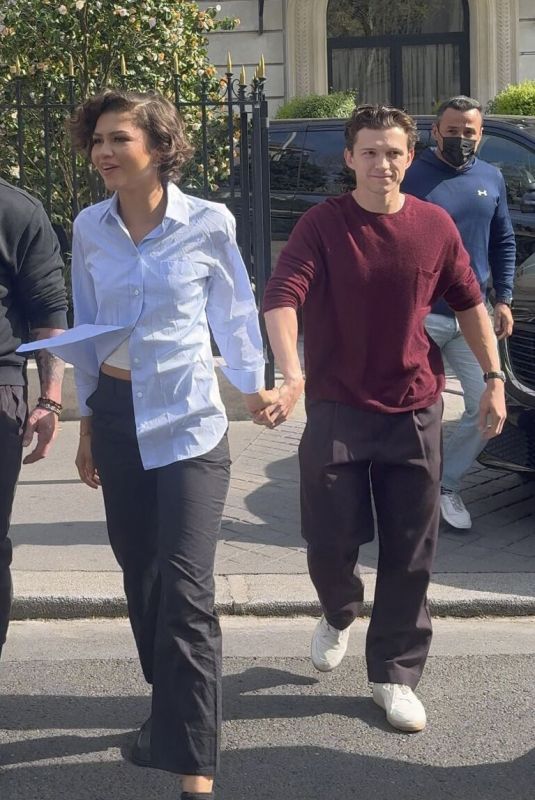 ZENDAYA and Tom Holland Leaves Shangri La Palace in Paris 03/24/2026