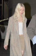 ANYA TAYLOR-JOY Arrives at Justin Bieber