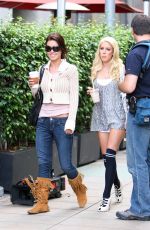 AUDRINA PATRIDGE Filming The Hills at a Coffee Shop in Hollywood 10/03/2008
