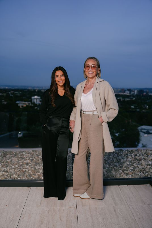 EVA LONGORIA and SHARON STONE at Falconeri Dinner Celebrating Ultrafine Cashmere Collection at Getty House in Los Angeles 04/23/2026