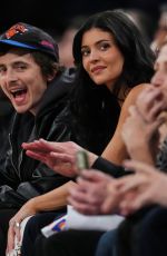 KYLIE JENNER and Timothee Chalamet at N.Y. Knicks vs Atlanta Hawks Game in New York City 04/28/2026