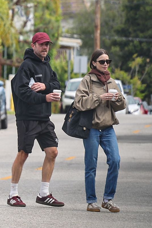 LILY COLLINS Out Shopping at Brentwood Country Mart in Los Angeles 04/13/2026
