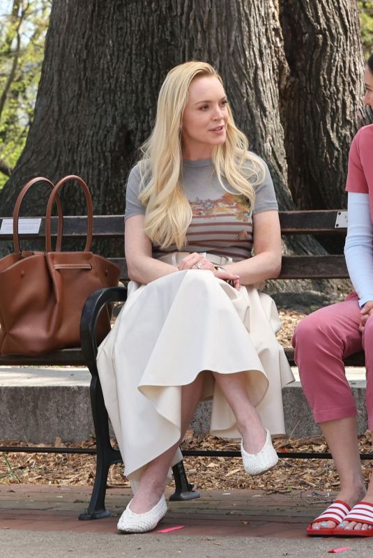 LINDSAY LOHAN and SHAILENE WOODLEY on the Set of Count My Lies in Fort Greene Park in Brooklyn 04/14/2026