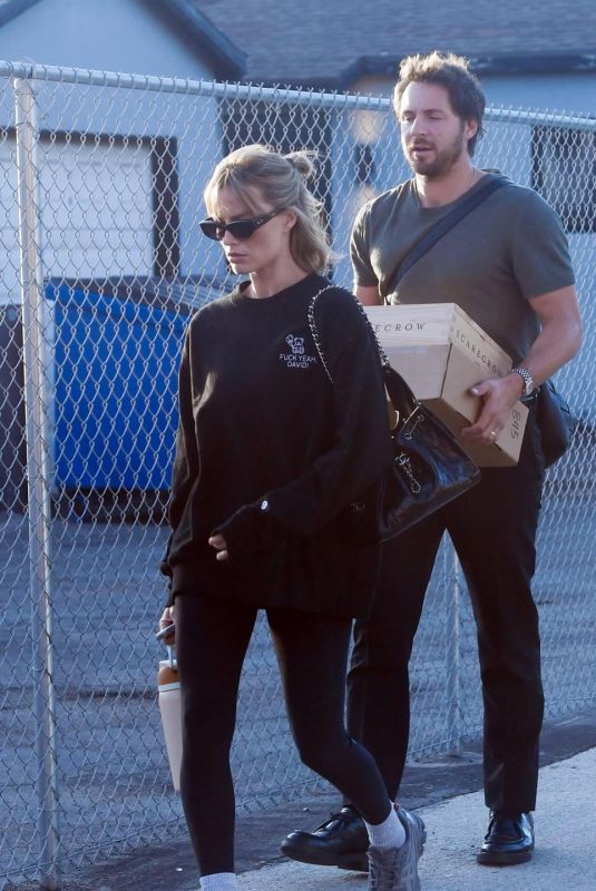 MARGOT ROBBIE and Tom Ackerley Leaves Their Office in Los Angeles 04/01/2026