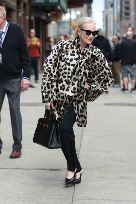 MERYL STREEP Arrives at Late Show with Stephen Colbert in New York City 04/01/2026