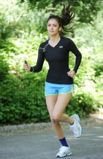 NINA DOBREV Stretching Before Going for a Run in New York City 05/07/2010