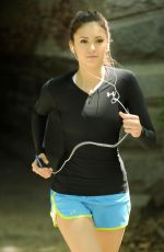 NINA DOBREV Stretching Before Going for a Run in New York City 05/07/2010