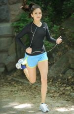 NINA DOBREV Stretching Before Going for a Run in New York City 05/07/2010