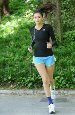 NINA DOBREV Stretching Before Going for a Run in New York City 05/07/2010