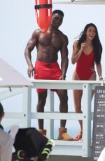 SHAY MITCHELL Filming Scenes for Baywatch Reboot in Los Angeles 04/15/2026
