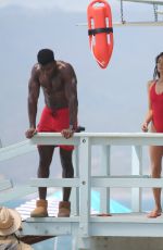 SHAY MITCHELL Filming Scenes for Baywatch Reboot in Los Angeles 04/15/2026