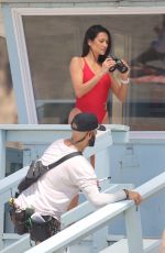 SHAY MITCHELL Filming Scenes for Baywatch Reboot in Los Angeles 04/15/2026