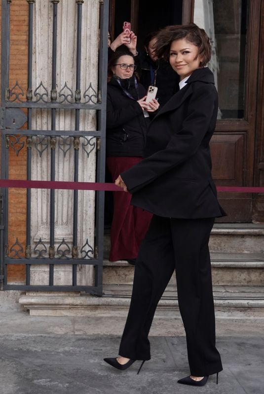 ZENDAYA Arrives at Campidoglio in Rome 03/27/2026