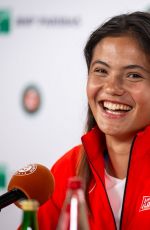 EMMA RADUCANU at a Press Conference Ahead of French Open in Paris 05/22/2026